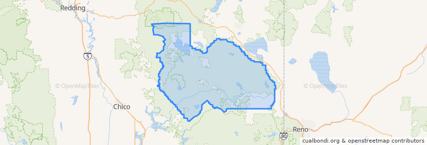 Mapa de ubicacion de Plumas County.