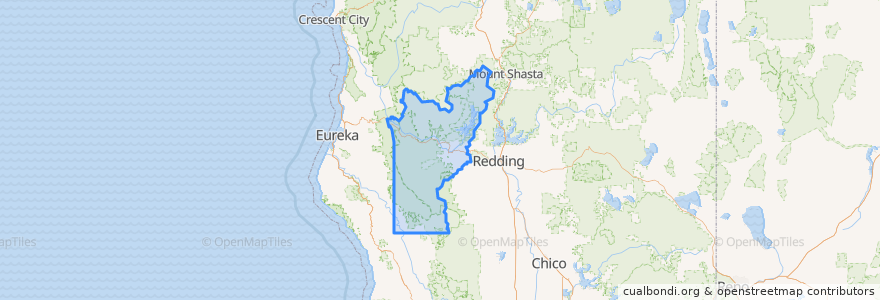 Mapa de ubicacion de Trinity County.