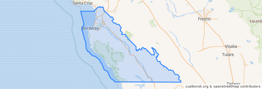 Mapa de ubicacion de Monterey County.