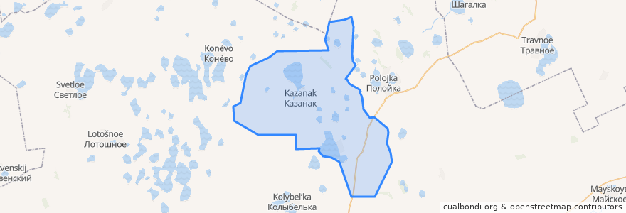 Mapa de ubicacion de Казанакский сельсовет.