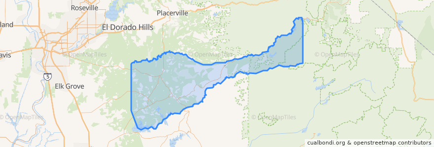 Mapa de ubicacion de Amador County.