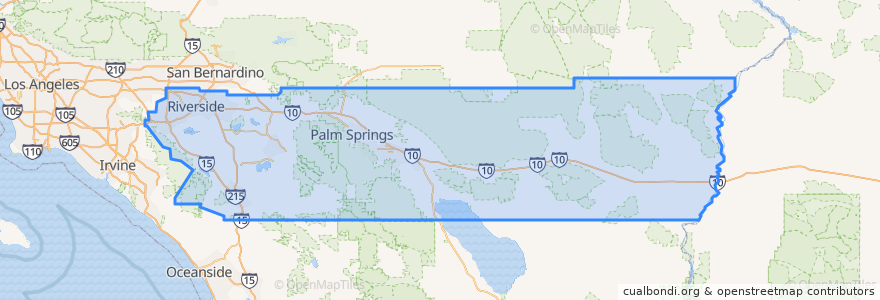 Mapa de ubicacion de Riverside County.