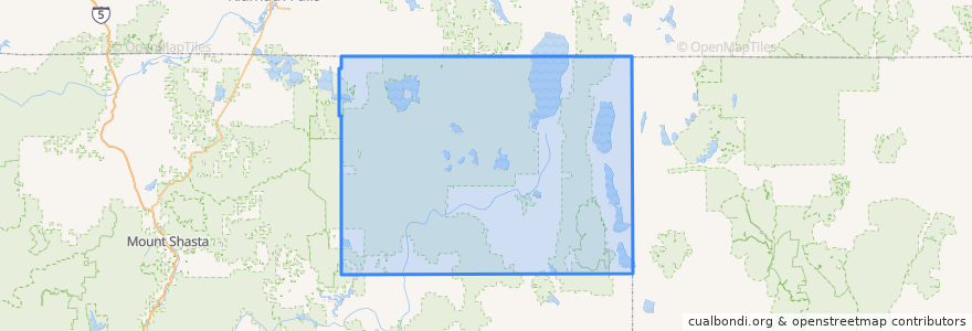 Mapa de ubicacion de Modoc County.