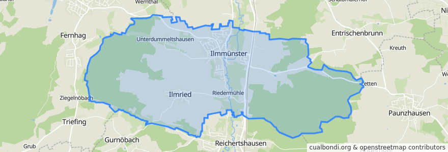 Mapa de ubicacion de Ilmmünster.