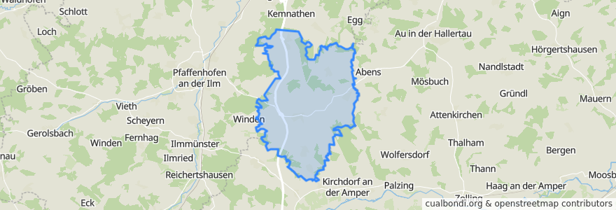 Mapa de ubicacion de Schweitenkirchen.