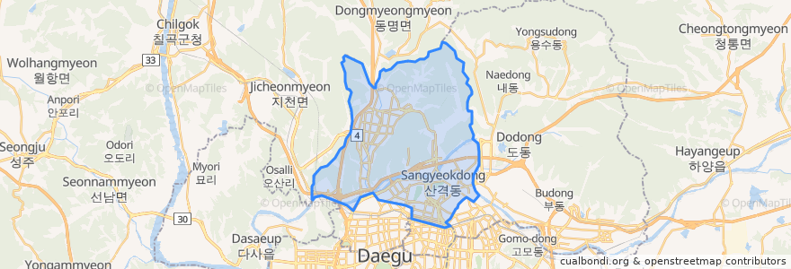 Mapa de ubicacion de 북구.