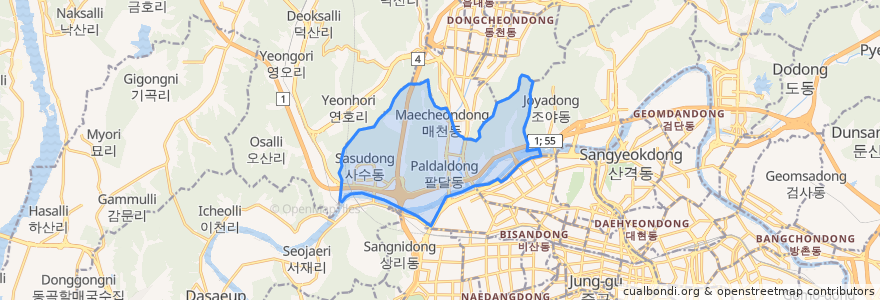 Mapa de ubicacion de 관문동.