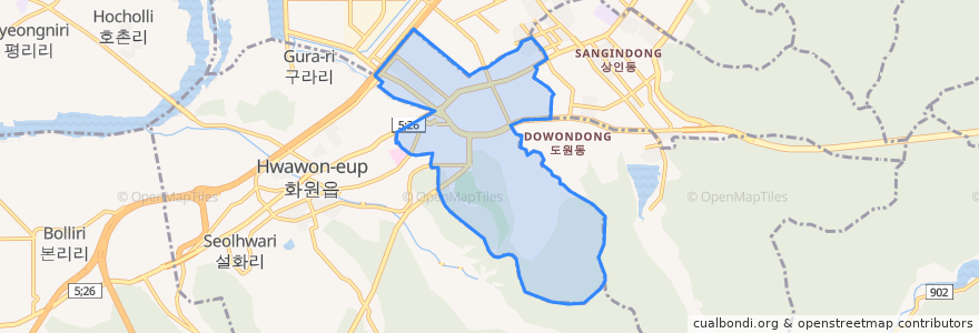 Mapa de ubicacion de 진천동.