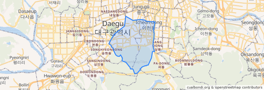 Mapa de ubicacion de 남구.