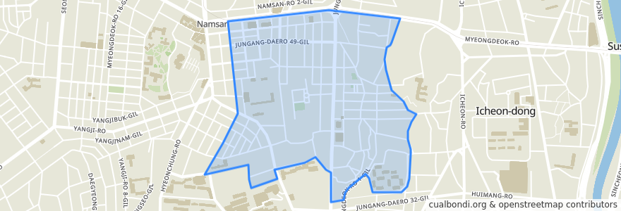 Mapa de ubicacion de 대명2동.