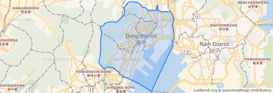 Mapa de ubicacion de Dong-gu.