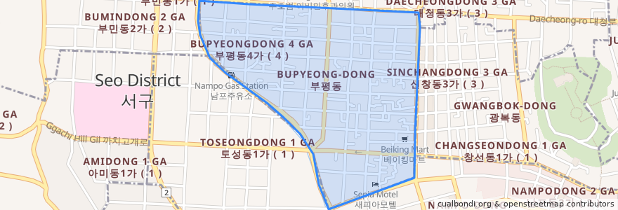 Mapa de ubicacion de 부평동.