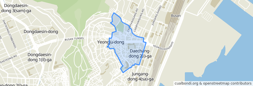 Mapa de ubicacion de 영주1동.