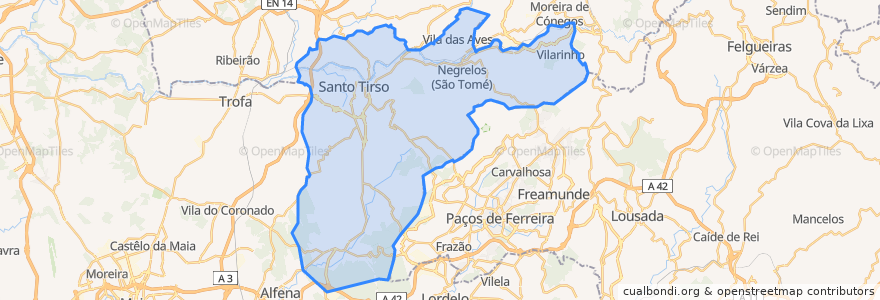 Mapa de ubicacion de Santo Tirso.