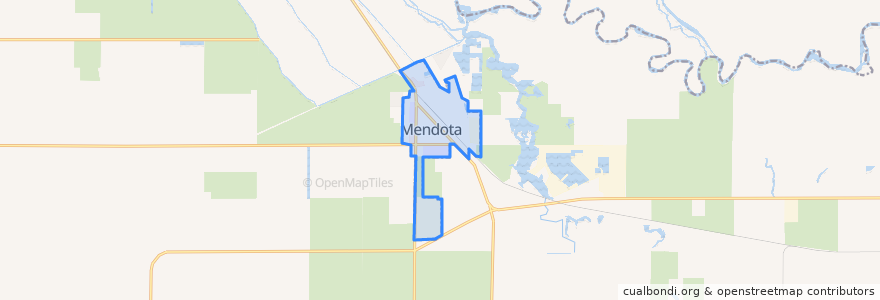 Mapa de ubicacion de Mendota.