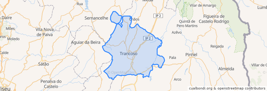 Mapa de ubicacion de Trancoso.