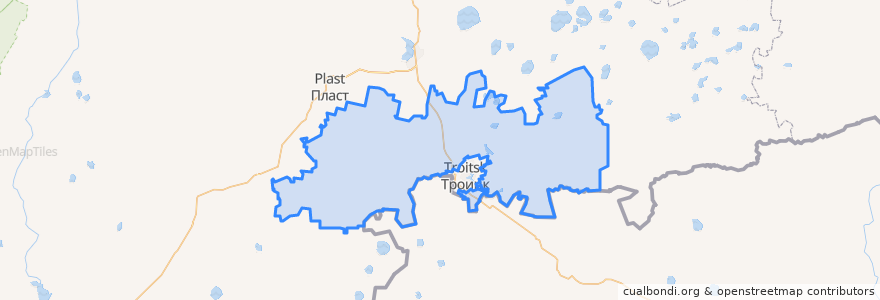 Mapa de ubicacion de トロイツク地区.