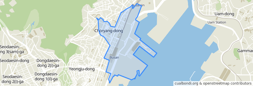 Mapa de ubicacion de 초량3동.