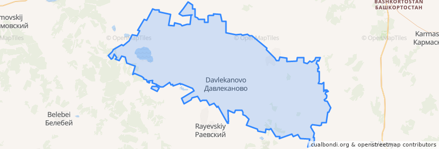 Mapa de ubicacion de Давлекановский район.