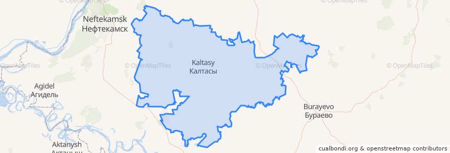 Mapa de ubicacion de Калтасинский район.