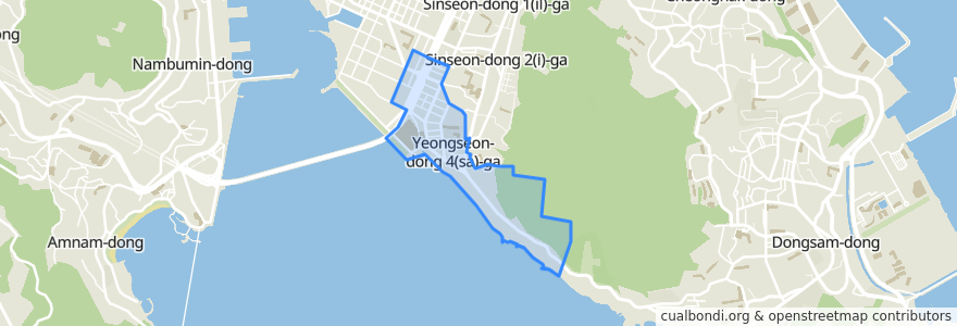 Mapa de ubicacion de 영선2동.