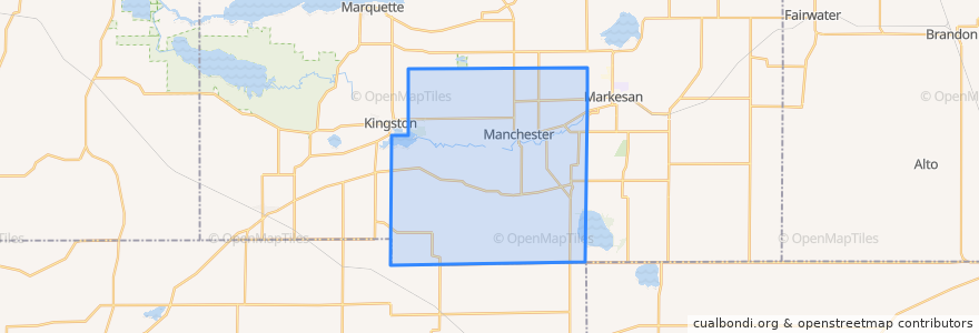 Mapa de ubicacion de Town of Manchester.