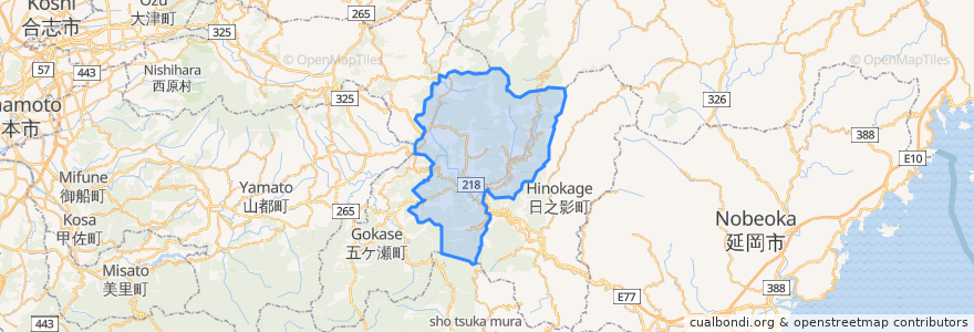 Mapa de ubicacion de 高千穂町.