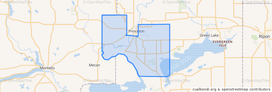 Mapa de ubicacion de Town of Princeton.