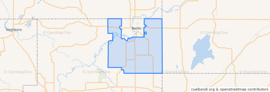 Mapa de ubicacion de Town of Berlin.