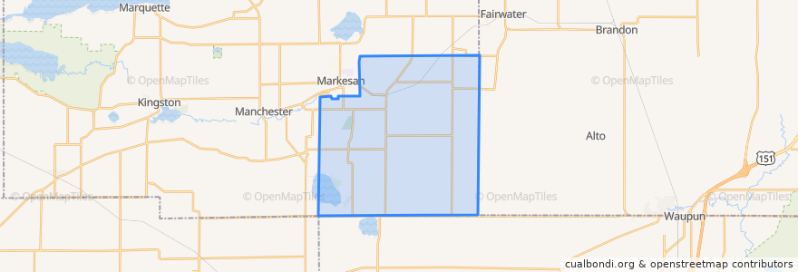 Mapa de ubicacion de Town of Mackford.