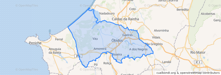 Mapa de ubicacion de Óbidos.