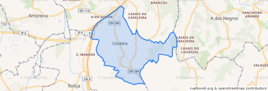 Mapa de ubicacion de Usseira.