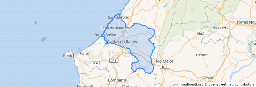 Mapa de ubicacion de Caldas da Rainha.