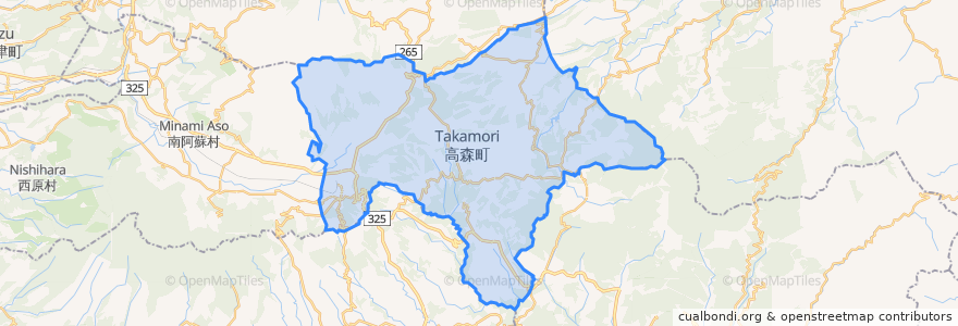 Mapa de ubicacion de 高森町.