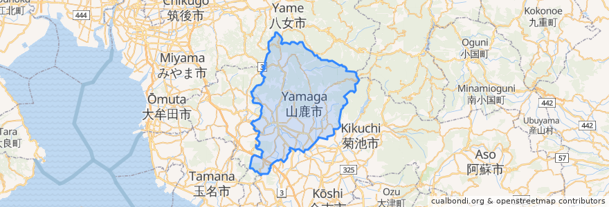 Mapa de ubicacion de 山鹿市.