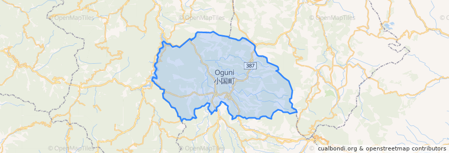 Mapa de ubicacion de 小国町.