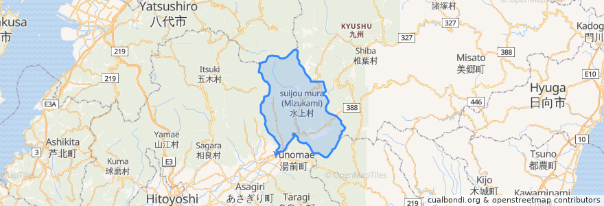 Mapa de ubicacion de 水上村.