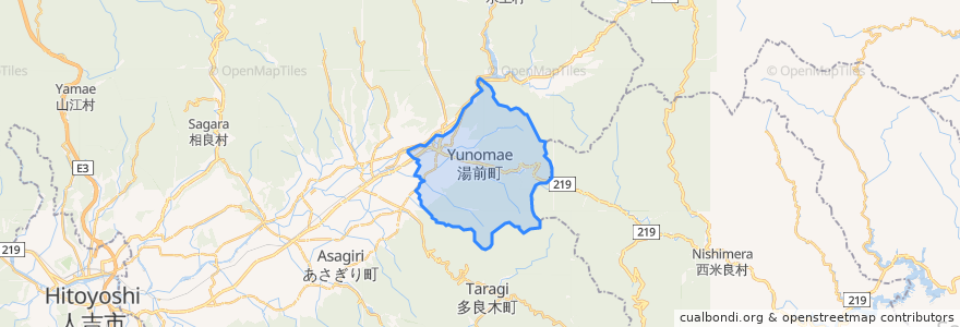 Mapa de ubicacion de 汤前町.