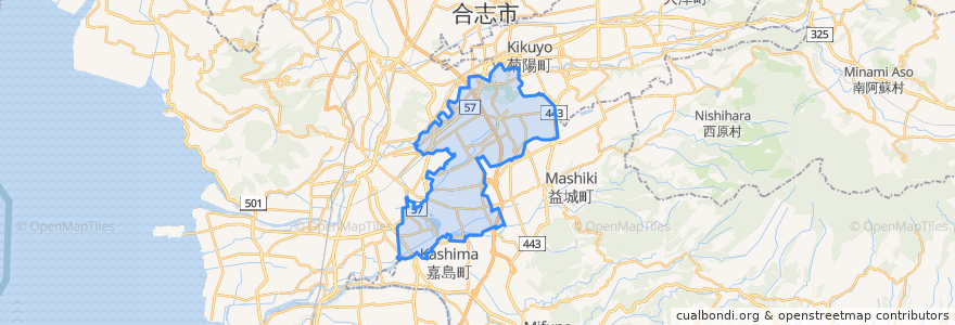 Mapa de ubicacion de 東区.