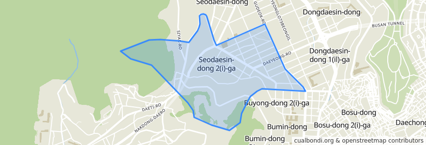 Mapa de ubicacion de 서대신1동.