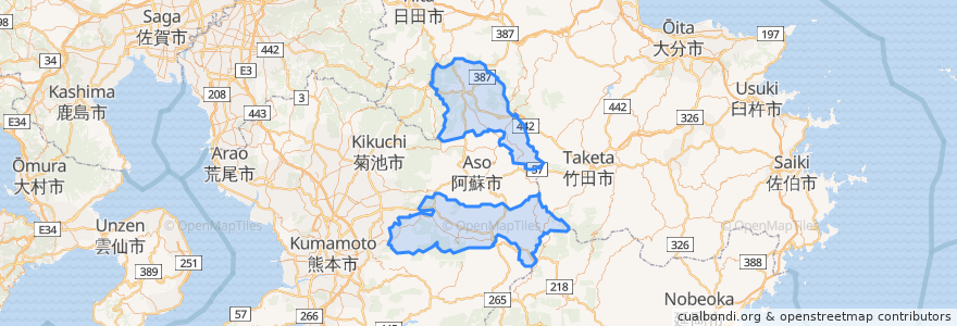 Mapa de ubicacion de 阿蘇郡.