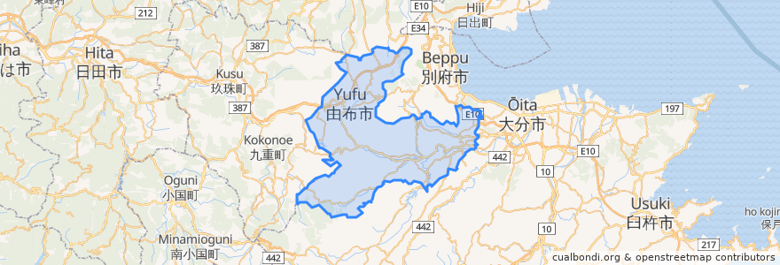 Mapa de ubicacion de Yufu.