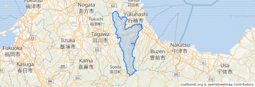 Mapa de ubicacion de みやこ町.