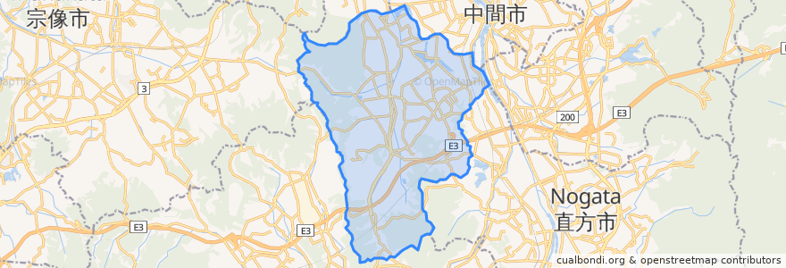 Mapa de ubicacion de 鞍手町.