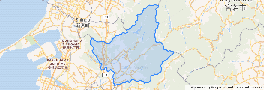 Mapa de ubicacion de 久山町.