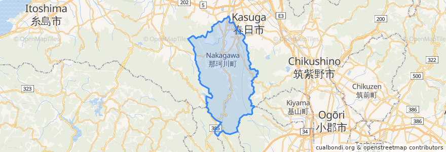 Mapa de ubicacion de 那珂川市.