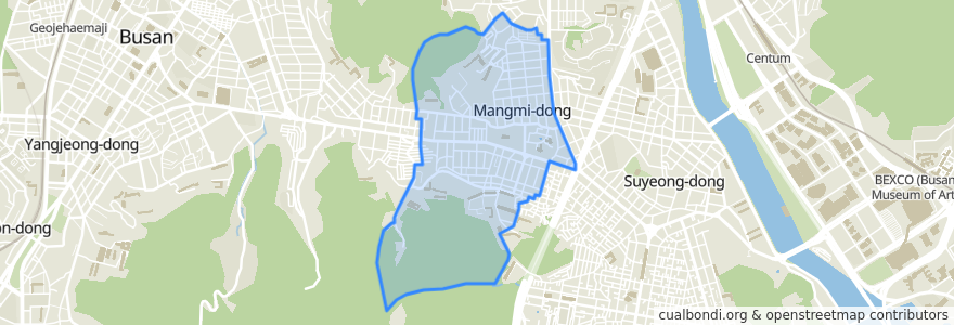 Mapa de ubicacion de Mangmi 1-dong.