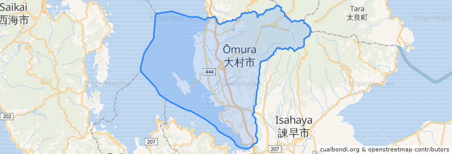 Mapa de ubicacion de 大村市.