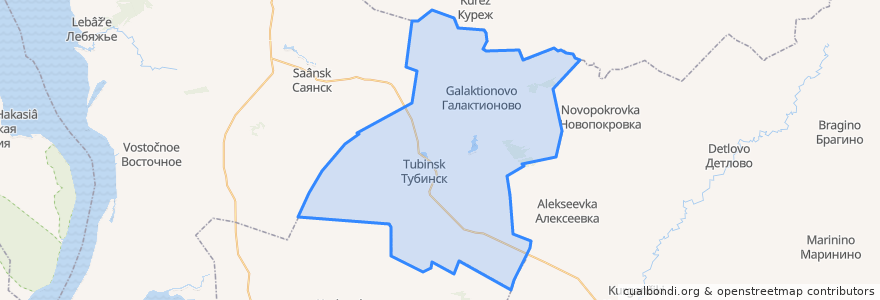 Mapa de ubicacion de Тубинский сельсовет.