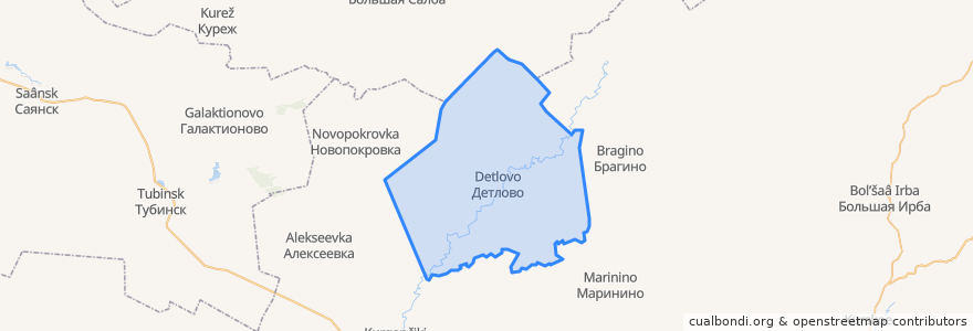 Mapa de ubicacion de Детловский сельсовет.